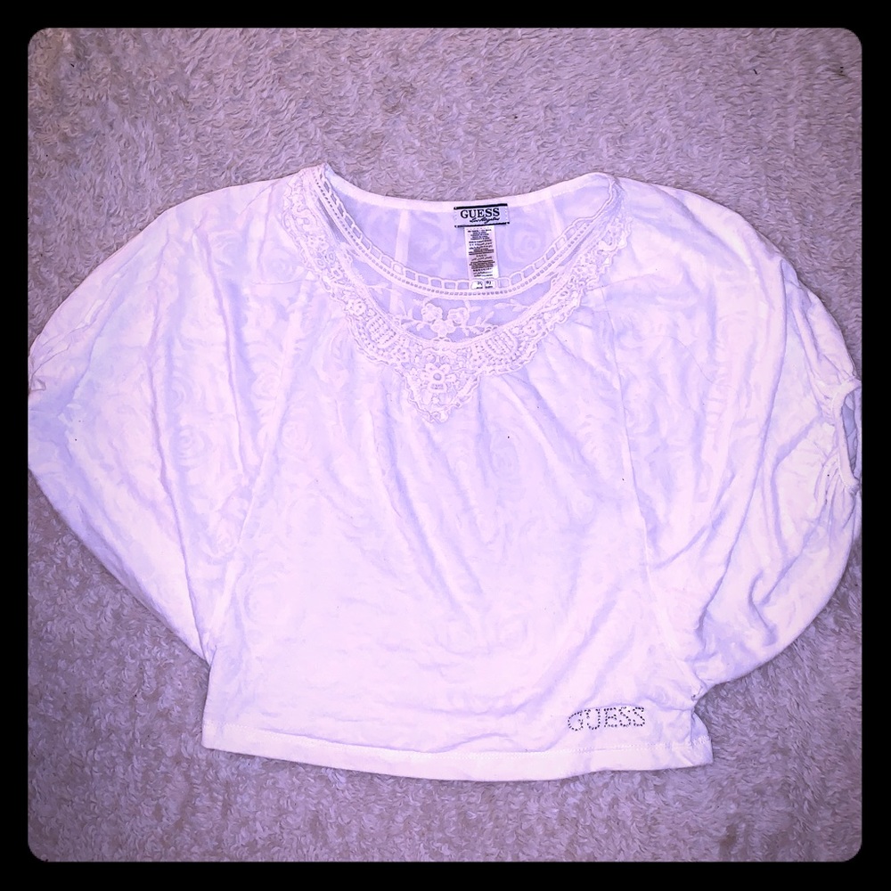 Guess white lace top